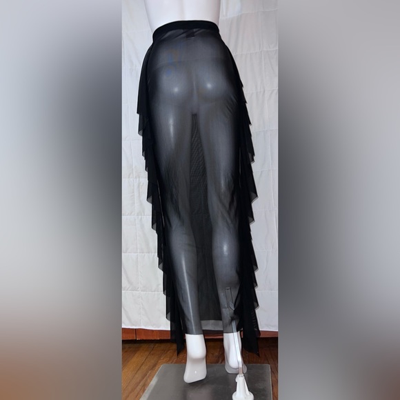 Fashion Nova Black Polyester Cover Up Skirt - Picture 3 of 3